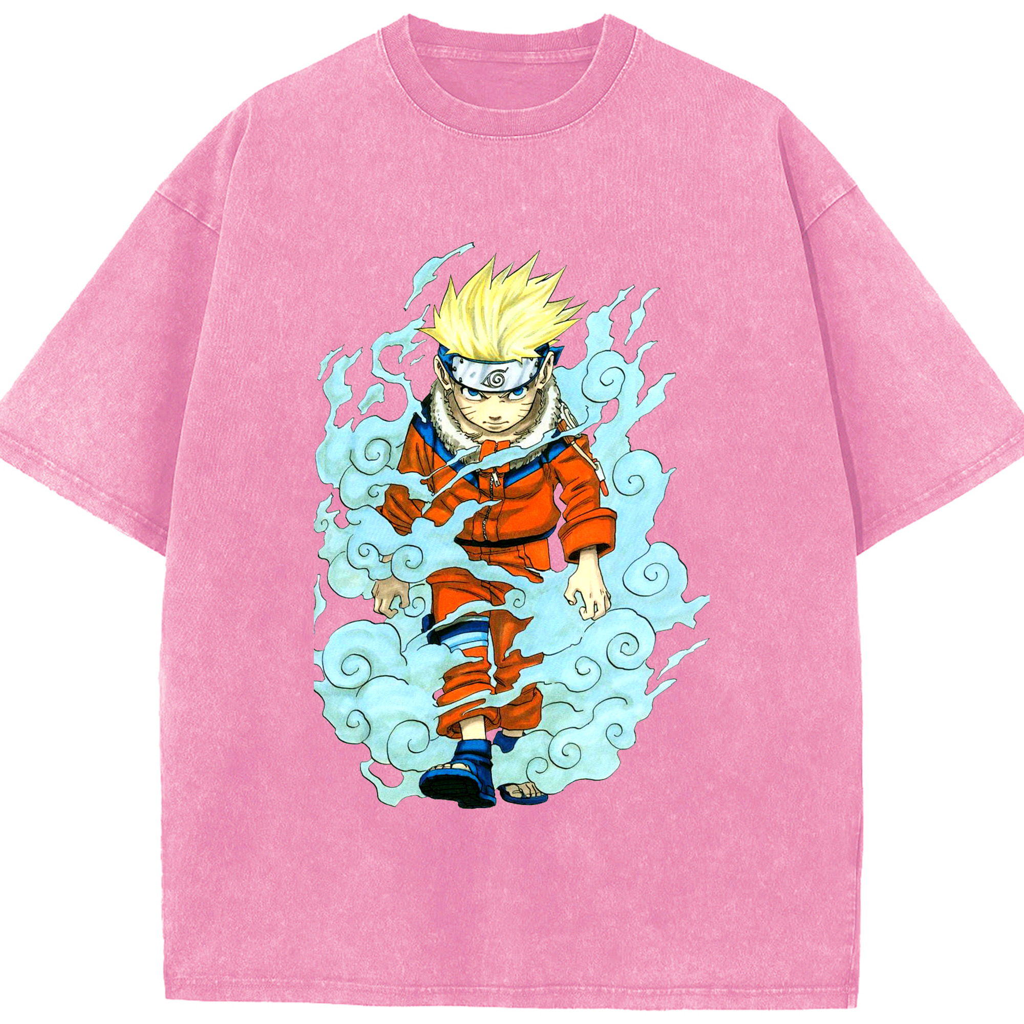 （画像用） NARUTO -ナルト- うずまき ナルト Uzumaki Naruto 綿100% ヴィンテージ風 半袖Tシャツ（フロントプリント）
